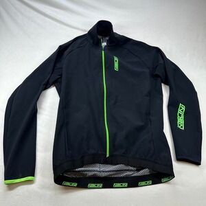 Nalini Cycling Jacket‎ Black Neon Green Full Zip Men's XL Breathable